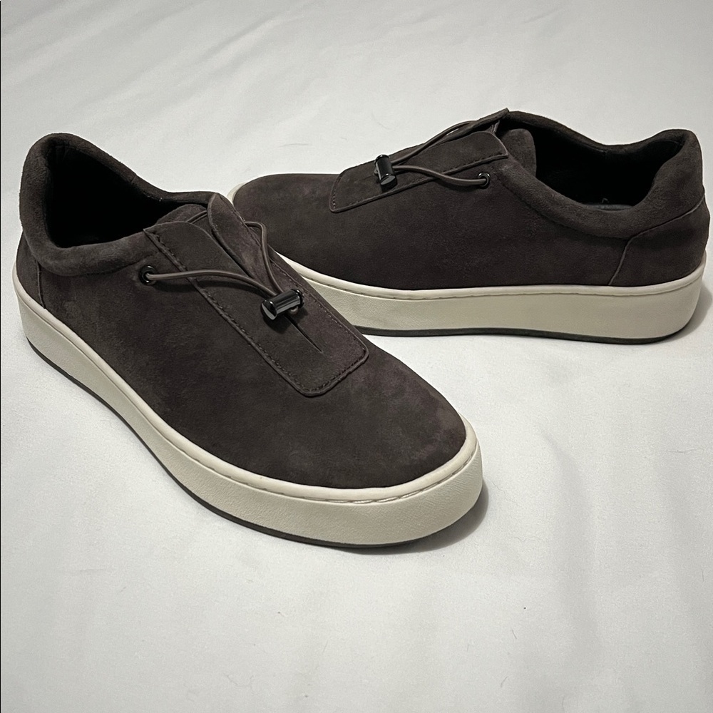 Donald Pliner Smoky Grey Suede Toggle Sneakers